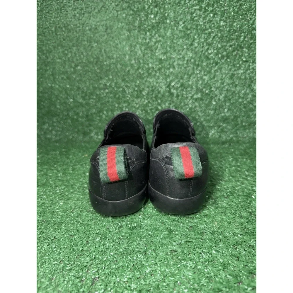 Vintage Gucci Shoes Mens Size 8.5 US Black Leather Slip On Loafers Luxury Italy